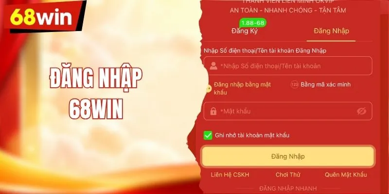 Hướng Dẫn Đăng Nhập 68WIN Nhanh Chóng, An Toàn Nhất 2026