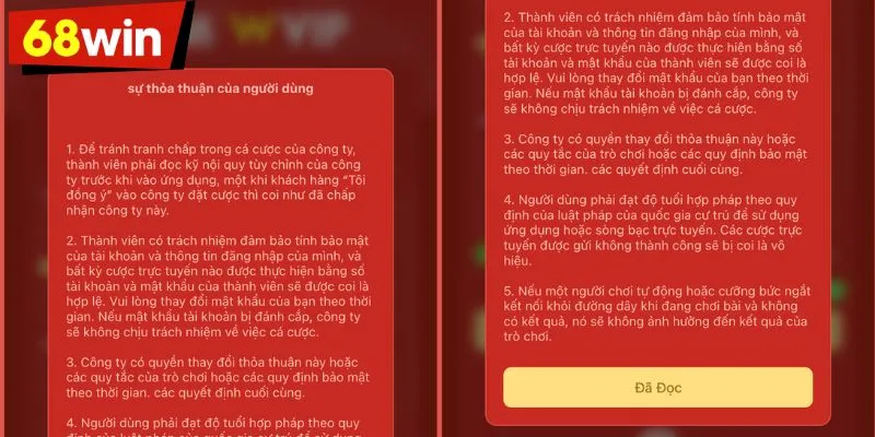Điều kiện bắt buộc để đăng ký 68WIN thành công
