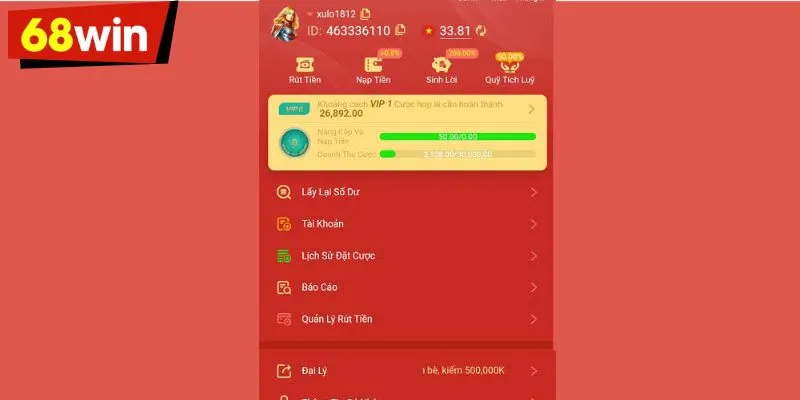 Điều kiện và lưu ý quan trọng khi nạp tiền 68WIN